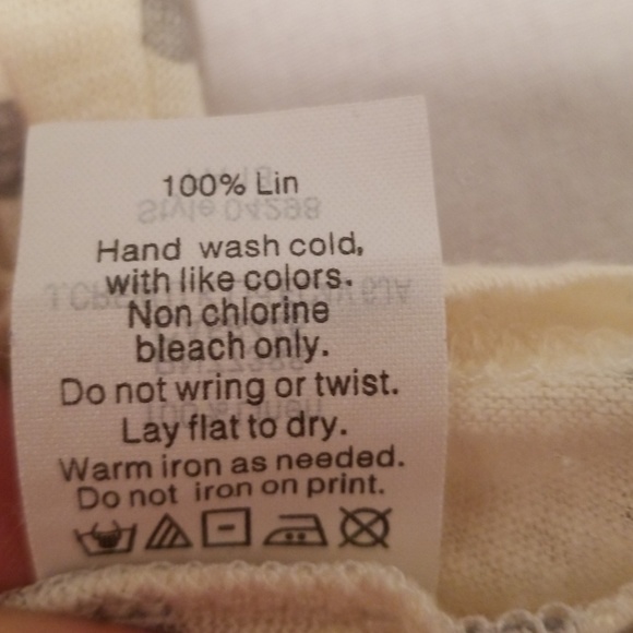 J Crew M linen polka dot baseball T cream/grey - Picture 4 of 8